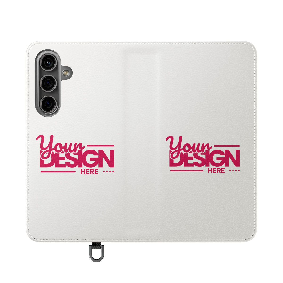 Customizable Flip Phone Wallet Case – ‘Your Design Here’ Folio Cover with Card Holder, Personalized Phone Case for Samsung