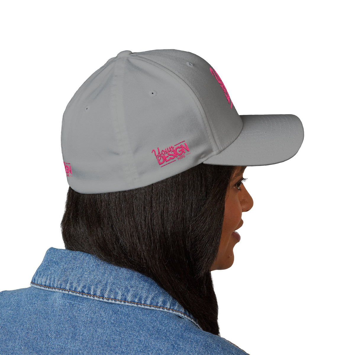 Embroidered ‘Your Design Here’ Structured Cap – Custom Logo Hat, Personalized Blank White Baseball Cap for Men & Women