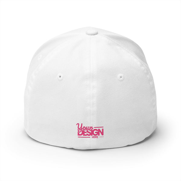 Embroidered ‘Your Design Here’ Structured Cap – Custom Logo Hat, Personalized Blank White Baseball Cap for Men & Women