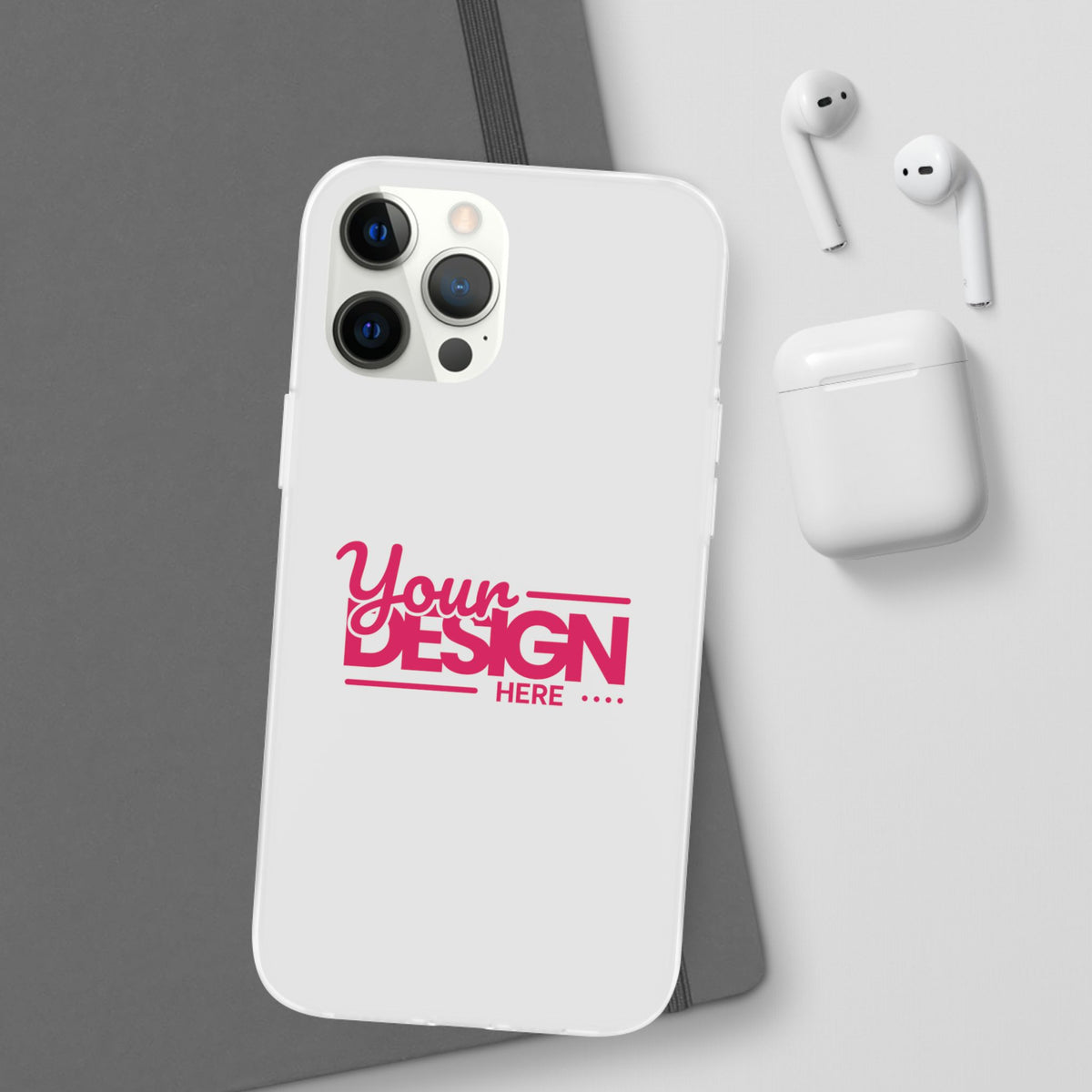 Customizable Flexi Phone Case – Personalize Your Design with Name or Photo, Flexible Protective Cover for iPhone