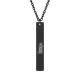 Engravable Vertical Bar Necklace Personalized Sterling Black Stainless Pendant by Printify