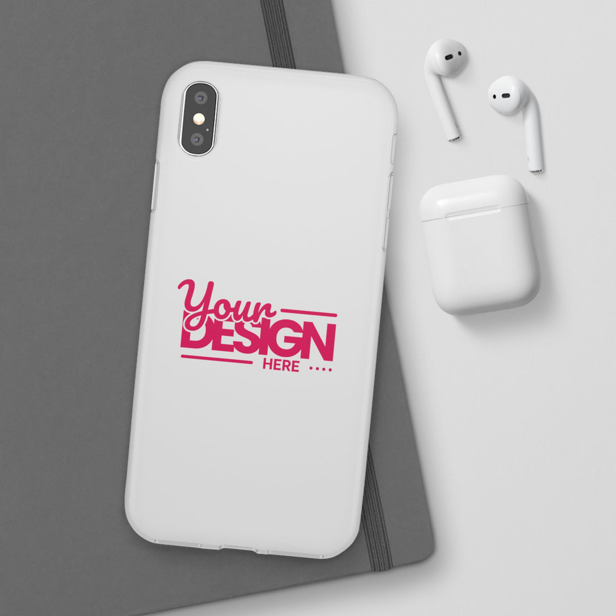 Customizable Flexi Phone Case – Personalize Your Design with Name or Photo, Flexible Protective Cover for iPhone