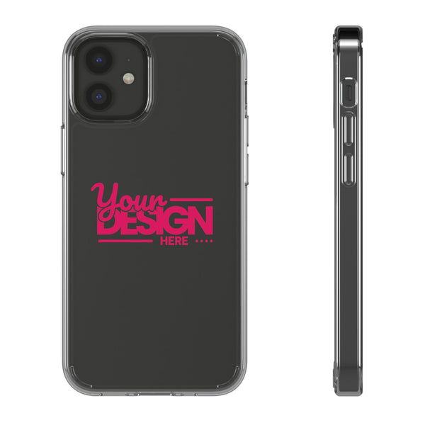 Clear Phone Case – Transparent Protective Cover with Custom Design (‘Your Design Here’), Personalized Case for iPhone