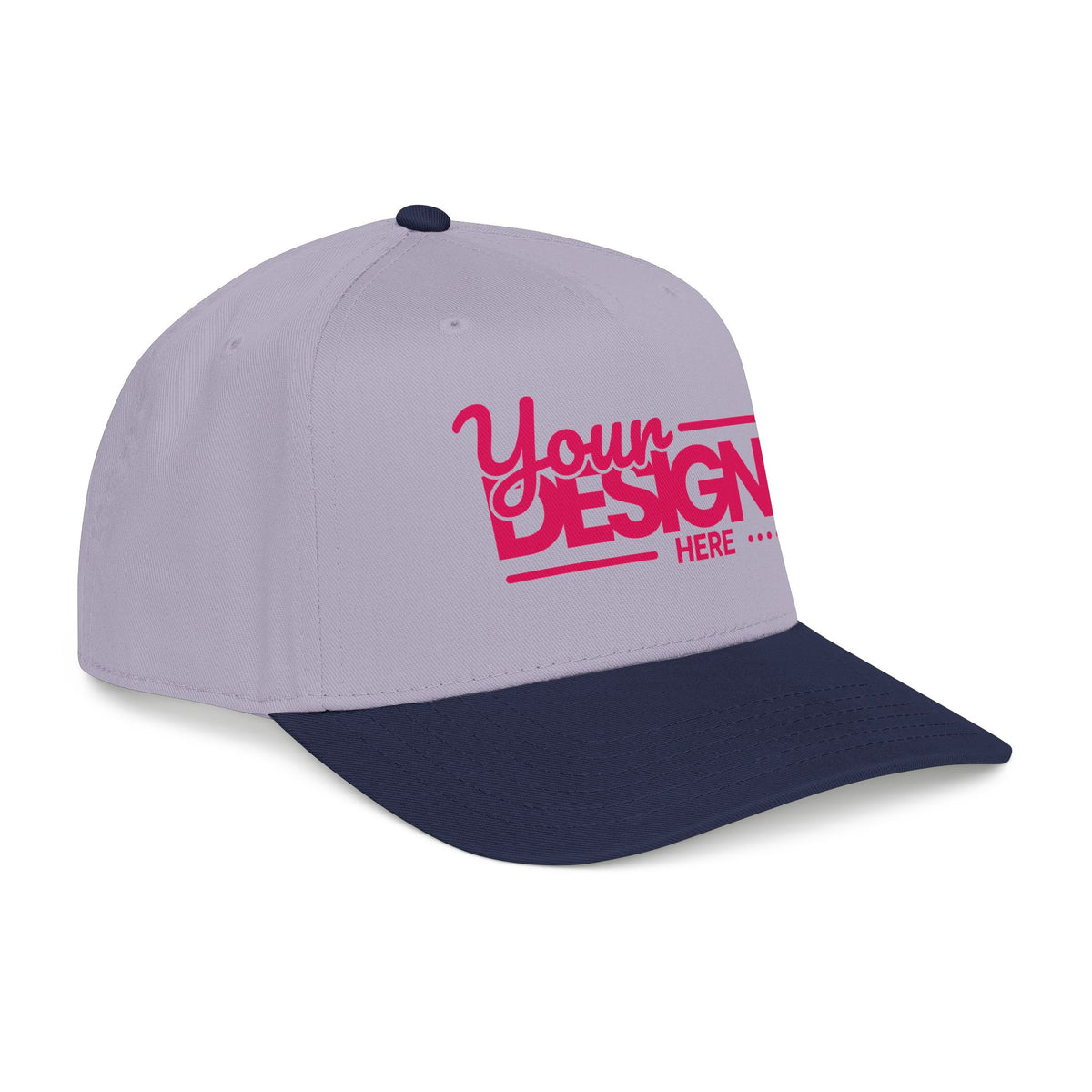 Custom Structured Baseball Cap – Personalized 5-Panel Snapback with Embroidered or Printed Design, Mid-Profile Custom Logo Ha