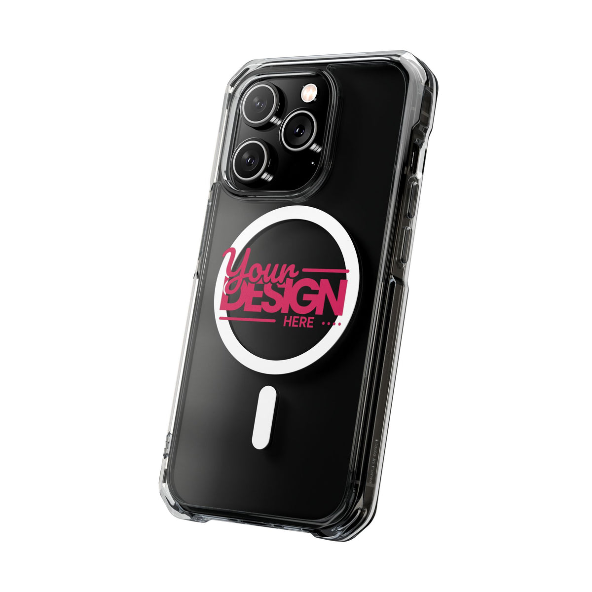Magnetic Clear Phone Case – Custom ‘Your Design Here’ MagSafe-Compatible Impact-Resistant Cover for iPhone