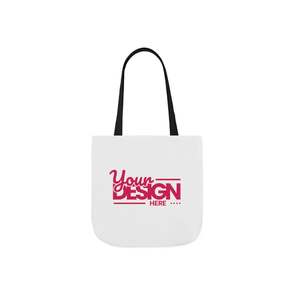 Canvas Tote Bag – Custom ‘Your Design Here’ Eco Shopper, Personalized Reusable Bag with Colored Straps