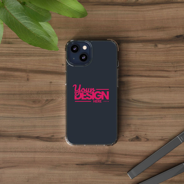Clear Phone Case – Transparent Protective Cover with Custom Design (‘Your Design Here’), Personalized Case for iPhone