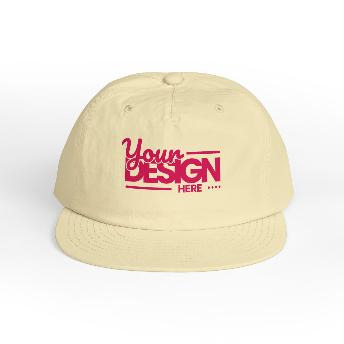 Custom Surf Cap – Lightweight Quick-Dry Recycled Nylon Snapback, Personalized Beach Hat with Breathable Mesh & Relaxed Fi
