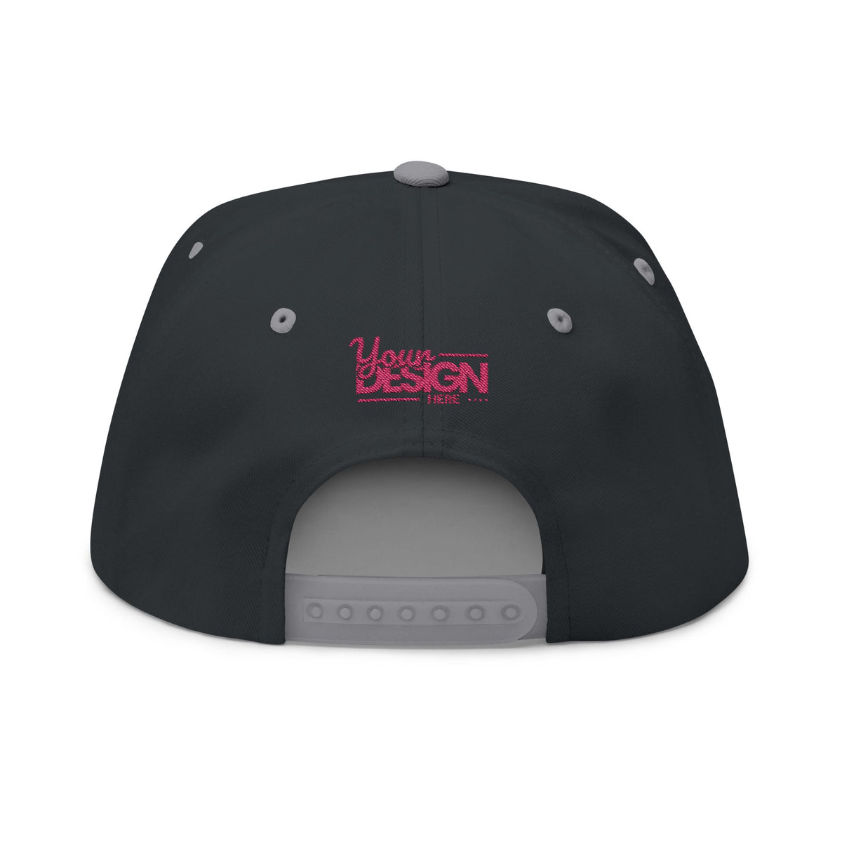 Embroidered Flat Bill Cap – Custom Pink Glitter ‘Your Design Here’ Snapback, Personalized Logo Hat for Men & Women
