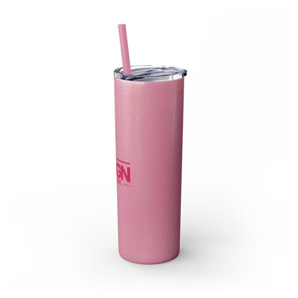 Personalized Skinny Tumbler with Straw, 20oz - Custom Travel Mug, Eco-Friendly Drinkware, Gift for Her, Stylish Hydration, Fun Party Favor