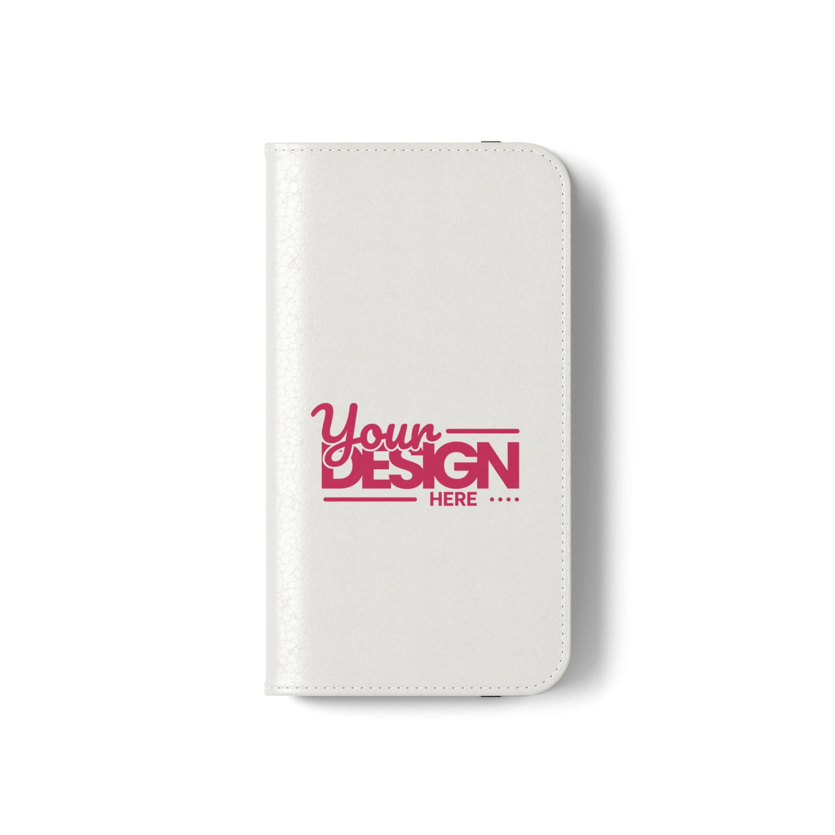 Customizable Flip Phone Wallet Case – ‘Your Design Here’ Folio Cover with Card Holder, Personalized Phone Case for iPhone