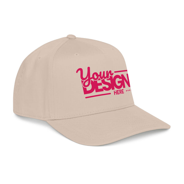 Custom Structured Baseball Cap – Personalized 5-Panel Snapback with Embroidered or Printed Design, Mid-Profile Custom Logo Ha