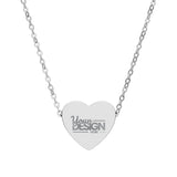 Engravable Heart Necklace Personalized Name Pendant Stainless Steel by Printify