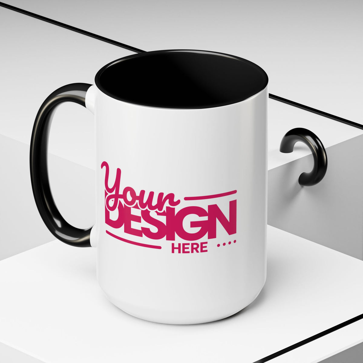 Personalized Accent Coffee Mug - Custom Design Option, Gift for Coffee Lovers, Unique Kitchen Decor, DIY Mug, Creative Drinkware