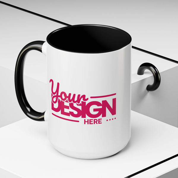 Personalized Accent Coffee Mug - Custom Design Option, Gift for Coffee Lovers, Unique Kitchen Decor, DIY Mug, Creative Drinkware