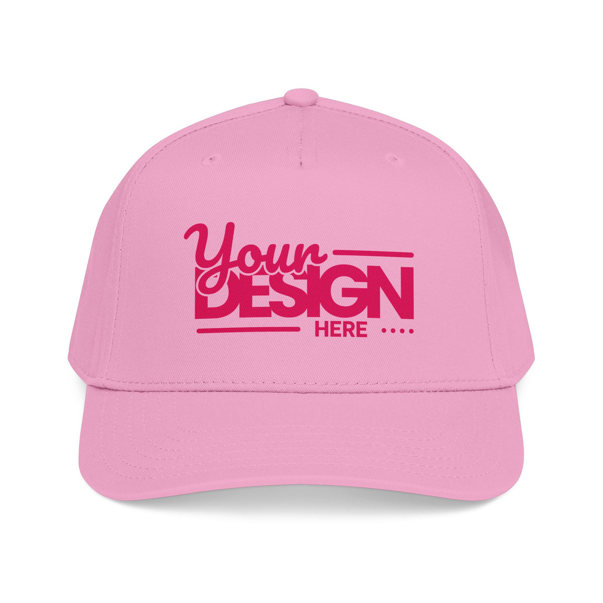 Custom Structured Baseball Cap – Personalized 5-Panel Snapback with Embroidered or Printed Design, Mid-Profile Custom Logo Ha