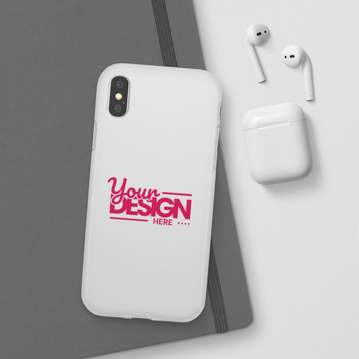 Customizable Flexi Phone Case – Personalize Your Design with Name or Photo, Flexible Protective Cover for iPhone