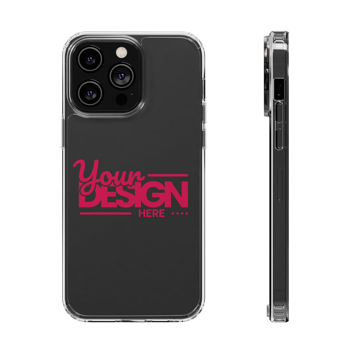Customizable Clear Impact-Resistant Phone Case – Personalized Name or Photo Design, Transparent Shockproof Cover for iPhone