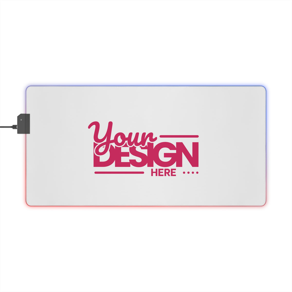 Custom LED Mouse Pad Gift – Personalized RGB Gaming Desk Mat with USB Connector, Non-Slip Base & 14 Light Modes