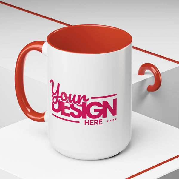 Personalized Accent Coffee Mug - Custom Design Option, Gift for Coffee Lovers, Unique Kitchen Decor, DIY Mug, Creative Drinkware
