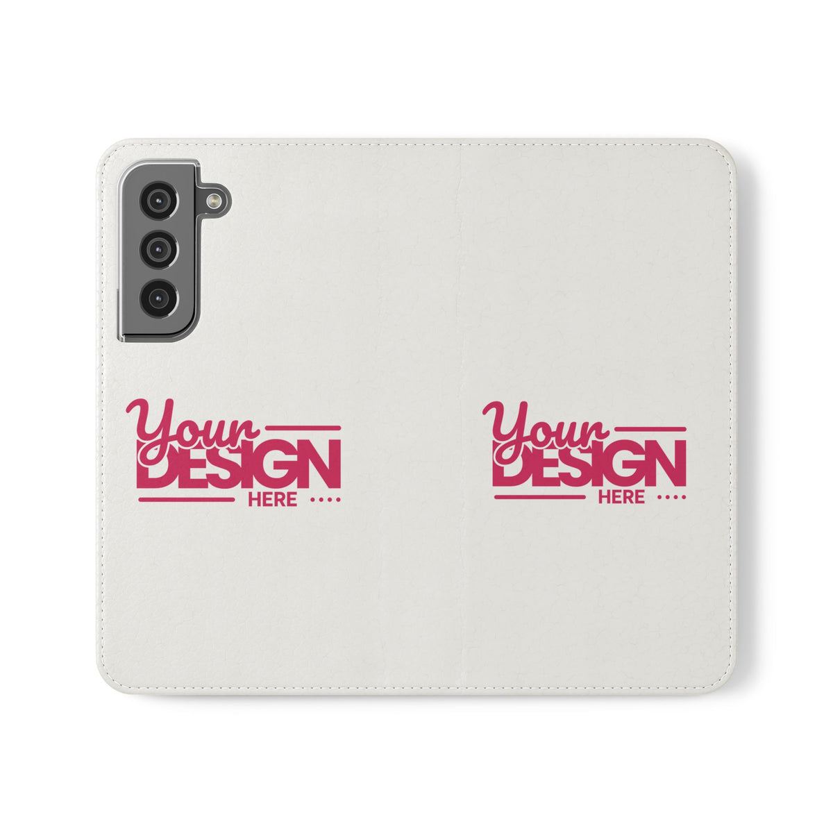 Customizable Flip Phone Wallet Case – ‘Your Design Here’ Folio Cover with Card Holder, Personalized Phone Case for Samsung