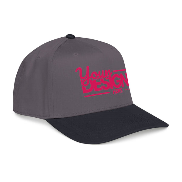 Custom Structured Baseball Cap – Personalized 5-Panel Snapback with Embroidered or Printed Design, Mid-Profile Custom Logo Ha