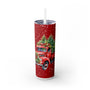 Christmas Tumbler - Vintage Red Truck with Christmas Trees and Snowflakes, Holiday Gift Idea