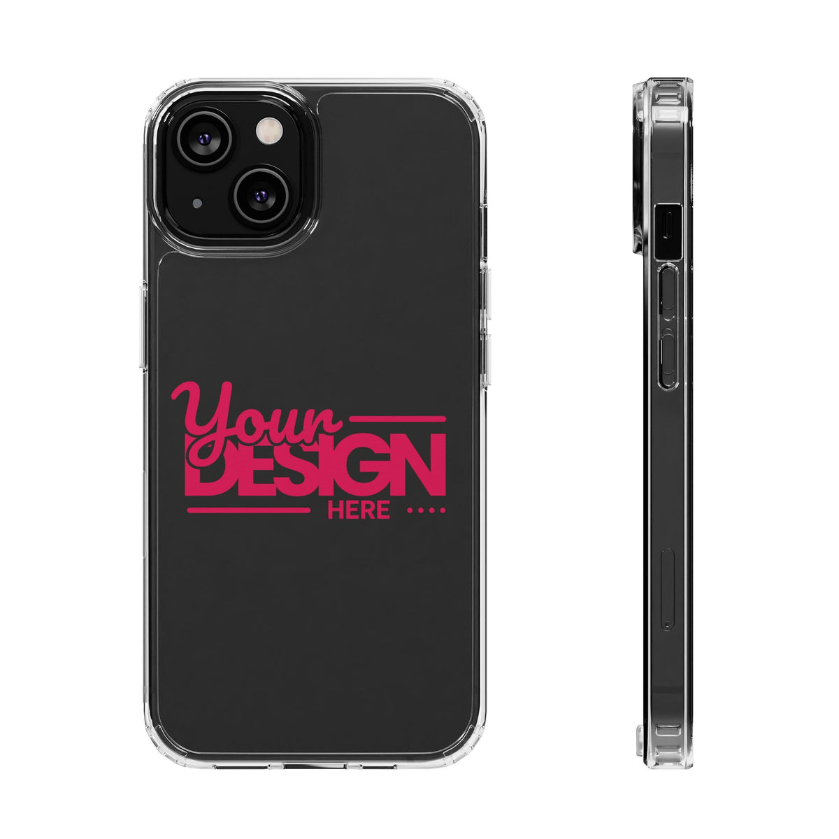 Customizable Clear Impact-Resistant Phone Case – Personalized Name or Photo Design, Transparent Shockproof Cover for iPhone
