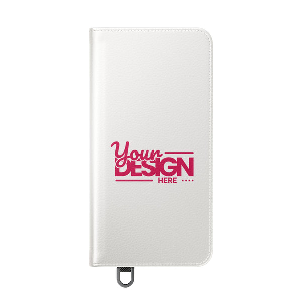 Customizable Flip Phone Wallet Case – ‘Your Design Here’ Folio Cover with Card Holder, Personalized Phone Case for Samsung