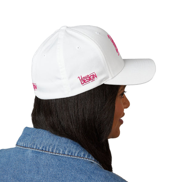 Embroidered ‘Your Design Here’ Structured Cap – Custom Logo Hat, Personalized Blank White Baseball Cap for Men & Women