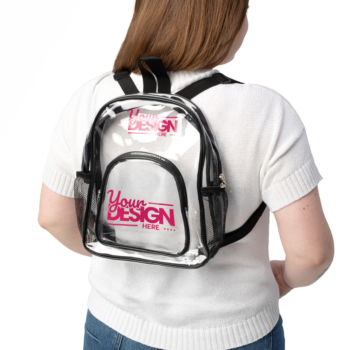 Clear Stadium Backpack – Transparent Security Bag for School, Events & Travel, Durable See-Through Customizable Bookbag