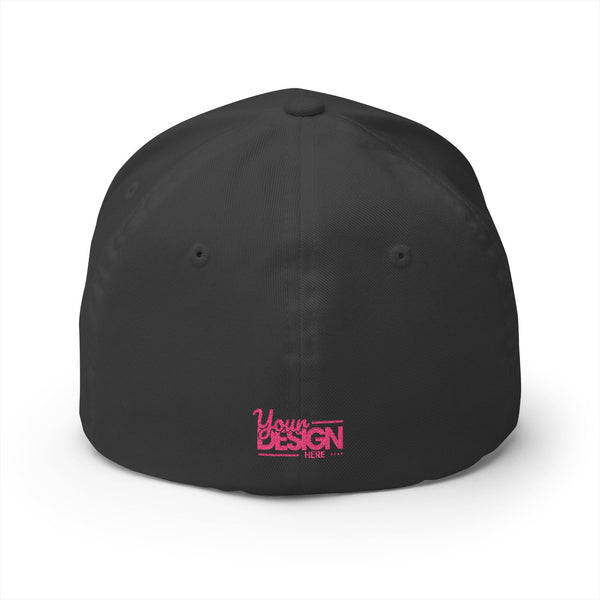 Embroidered ‘Your Design Here’ Structured Cap – Custom Logo Hat, Personalized Blank White Baseball Cap for Men & Women