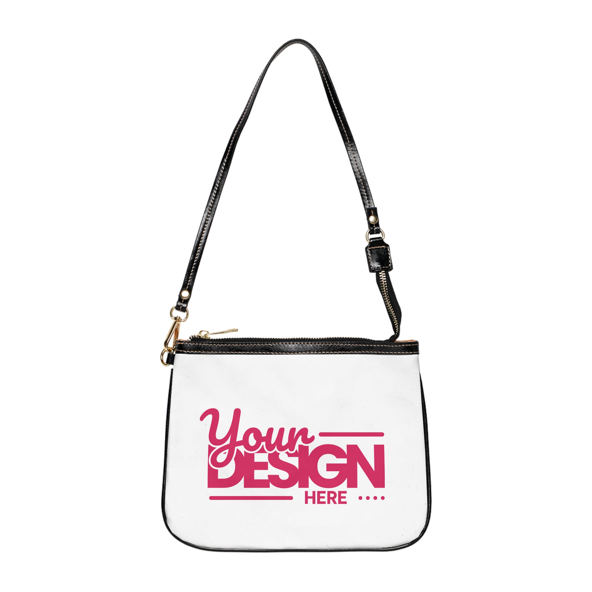 Custom Small Shoulder Bag – Personalized Pink ‘Your Design Here’ Print, Stylish Custom Tote Purse for Everyday Use & Gifts