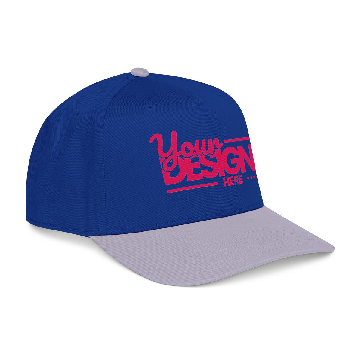 Custom Structured Baseball Cap – Personalized 5-Panel Snapback with Embroidered or Printed Design, Mid-Profile Custom Logo Ha