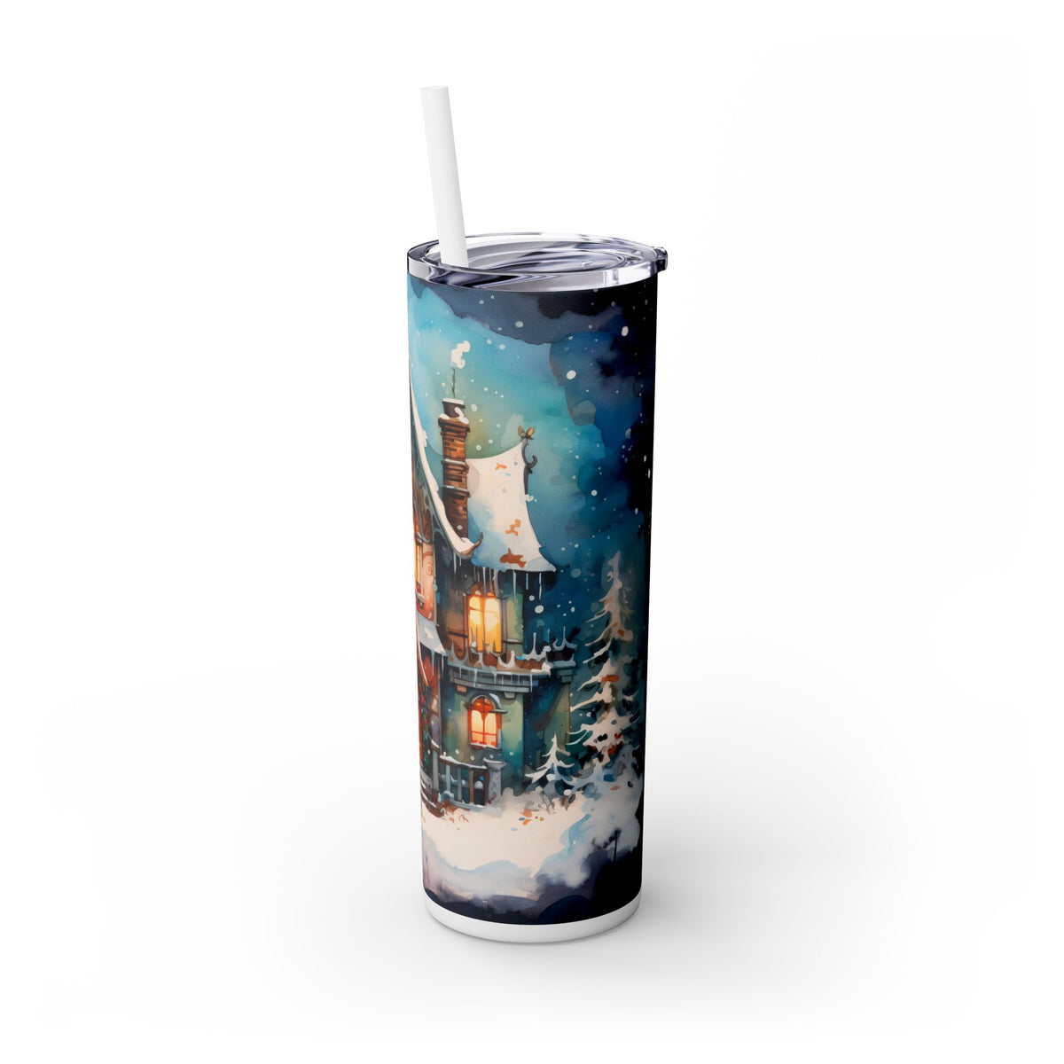 Snowy Christmas Cabin - Cozy Holiday Home Tumbler