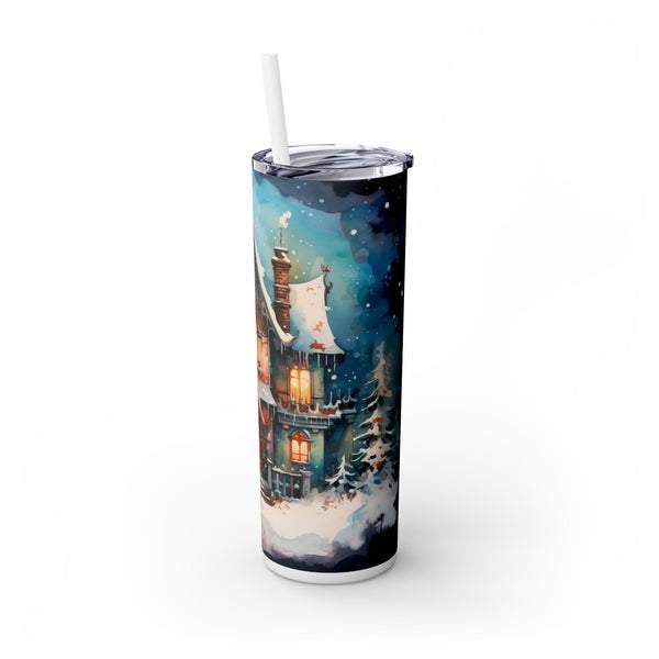 Snowy Christmas Cabin - Cozy Holiday Home Tumbler