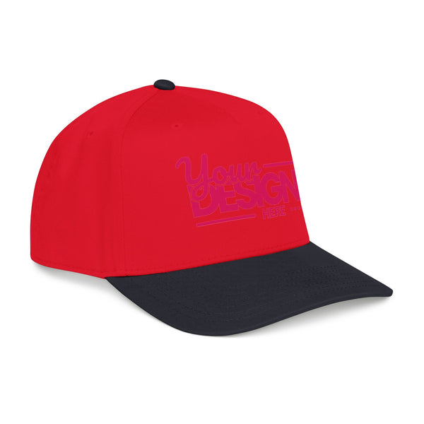 Custom Structured Baseball Cap – Personalized 5-Panel Snapback with Embroidered or Printed Design, Mid-Profile Custom Logo Ha