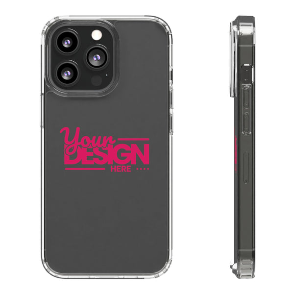 Clear Phone Case – Transparent Protective Cover with Custom Design (‘Your Design Here’), Personalized Case for iPhone
