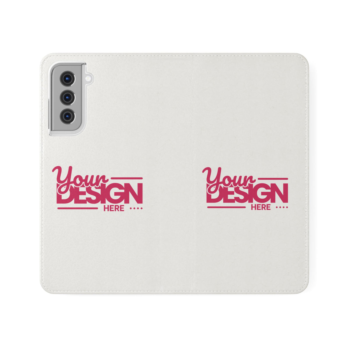 Customizable Flip Phone Wallet Case – ‘Your Design Here’ Folio Cover with Card Holder, Personalized Phone Case for Samsung