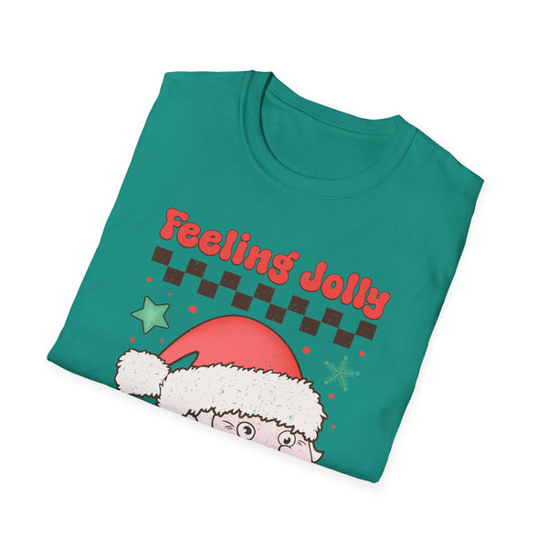 Feeling Jolly Christmas Santa Claus Holiday Shirt - Funny Christmas T-shirt for Men and Women