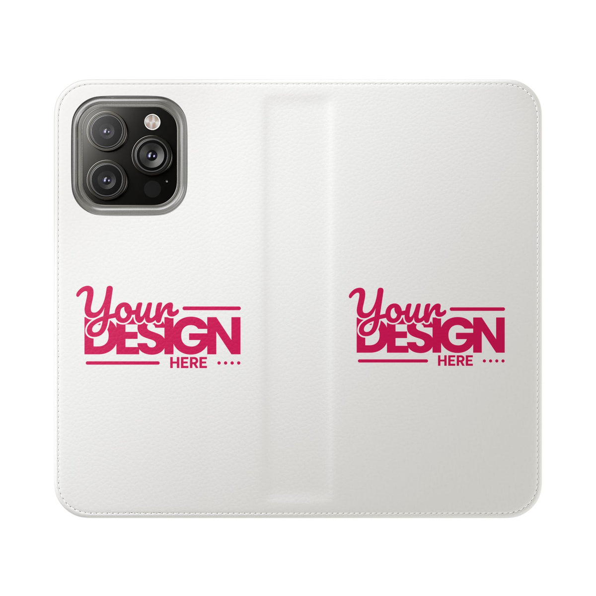 Customizable Flip Phone Wallet Case – ‘Your Design Here’ Folio Cover with Card Holder, Personalized Phone Case for iPhone