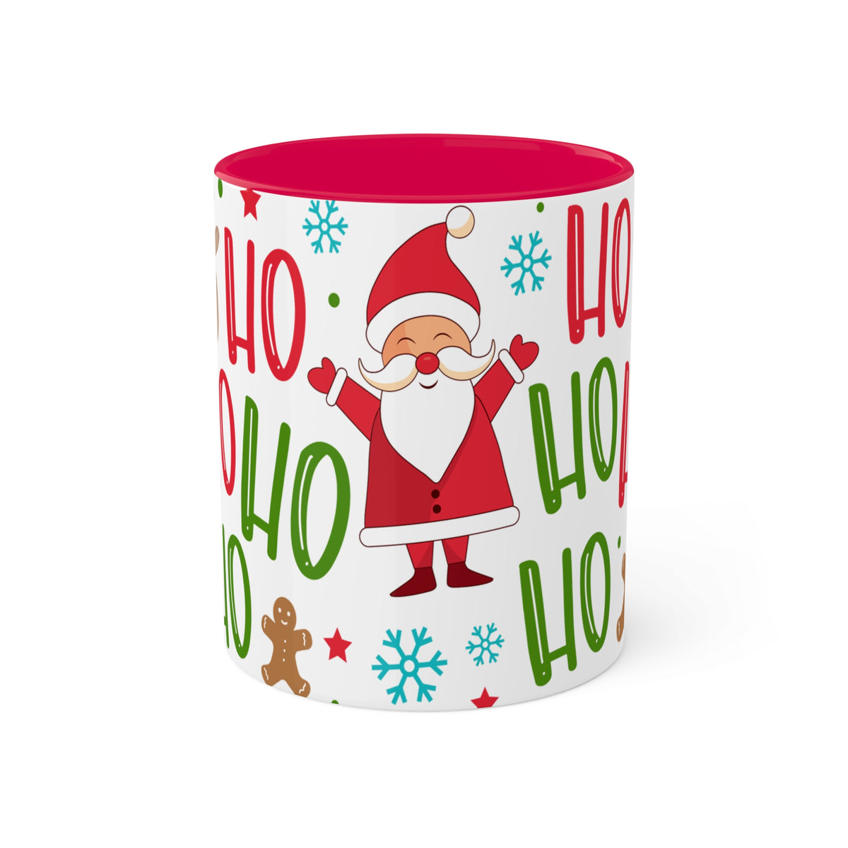 Ho Ho Ho Christmas Mug - Festive Santa and Reindeer Holiday Coffee Cup, Perfect Christmas Gift