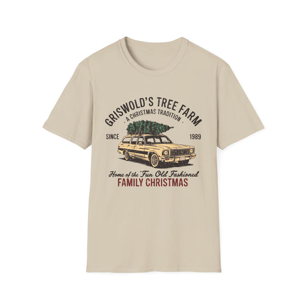 Griswold's Tree Farm - A Christmas Tradition Since 1989 _ Fun Old Fashioned Family Christmas Graphic Tee, Vintage