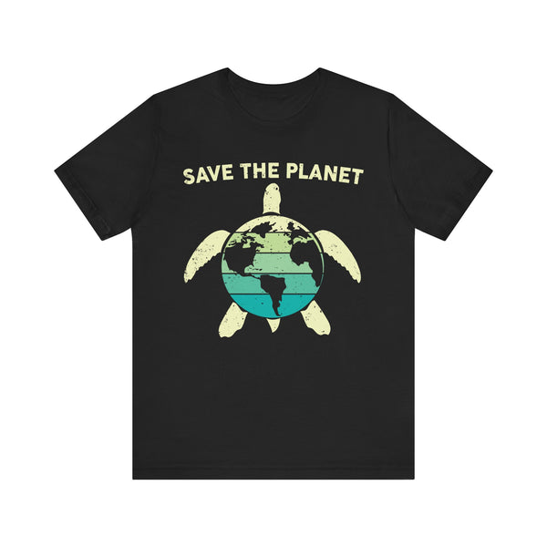 Save the Planet - Eco-Friendly Turtle Graphic Tee, Earth Conservation, Ocean Protection, Marine Life Awareness, Green