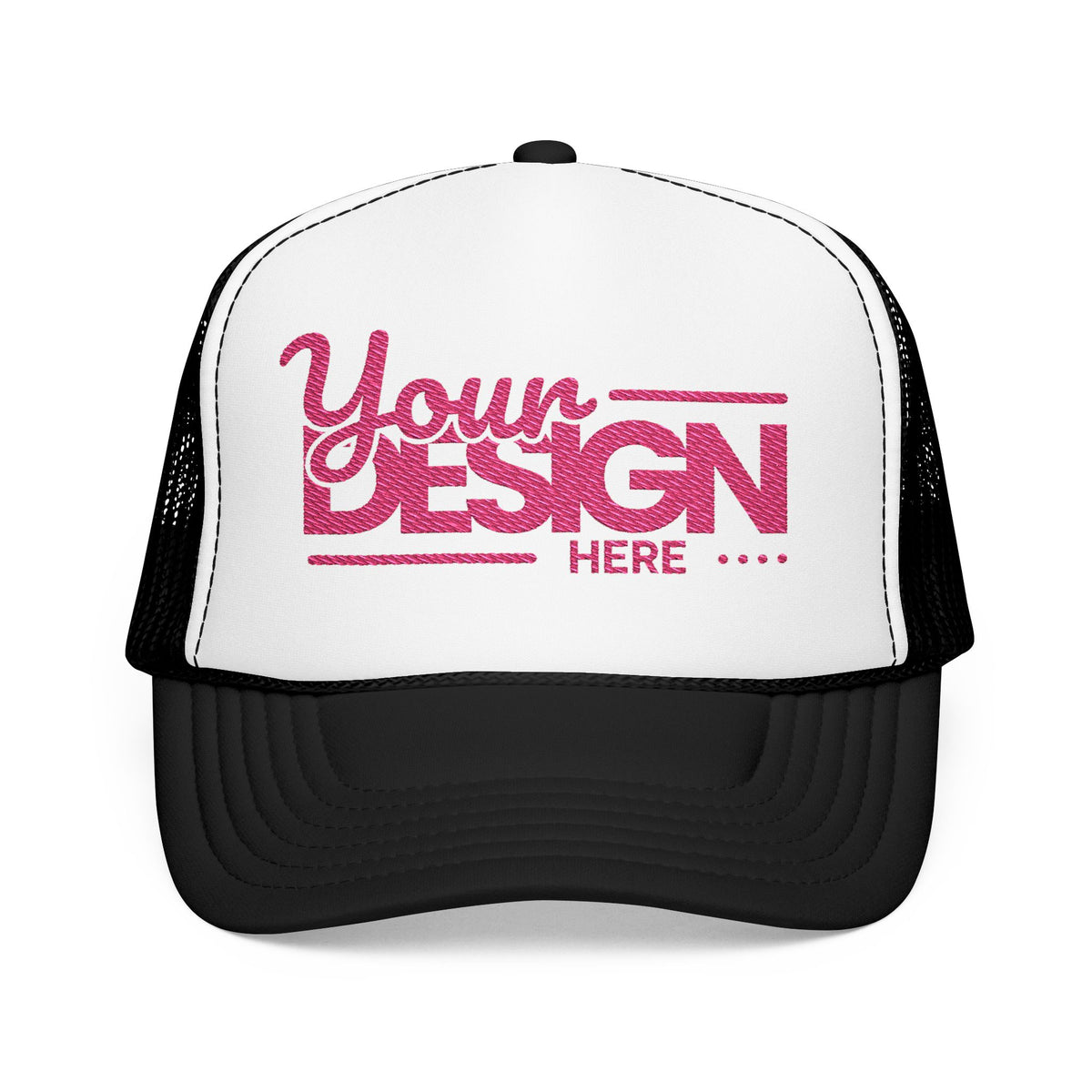 Custom Foam Trucker Hat – Personalized High-Profile 5-Panel Cap with Embroidery, Vintage Snapback Mesh Hat for Men & Women