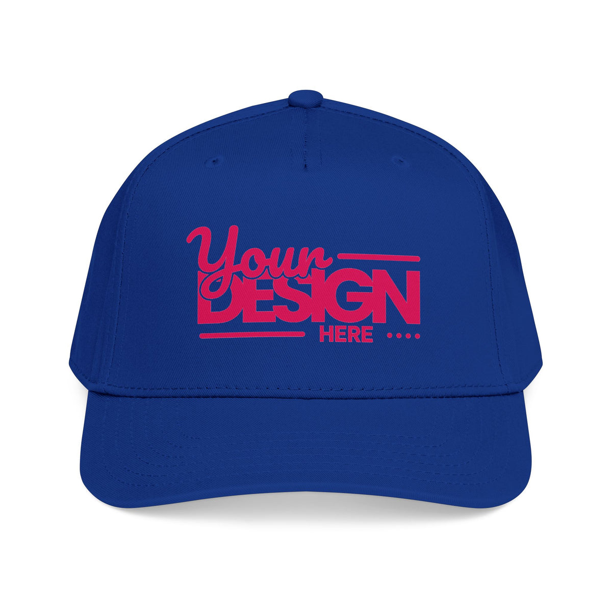 Custom Structured Baseball Cap – Personalized 5-Panel Snapback with Embroidered or Printed Design, Mid-Profile Custom Logo Ha
