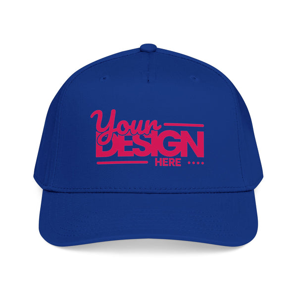 Custom Structured Baseball Cap – Personalized 5-Panel Snapback with Embroidered or Printed Design, Mid-Profile Custom Logo Ha