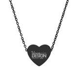 Engravable Heart Necklace Personalized Name Pendant Stainless Steel by Printify