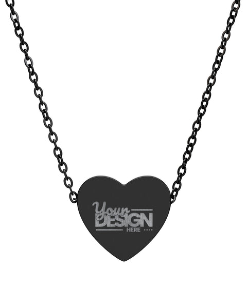 Engravable Heart Necklace Personalized Name Pendant Stainless Steel