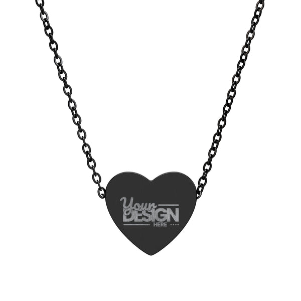 Engravable Heart Necklace Personalized Name Pendant Stainless Steel by Printify